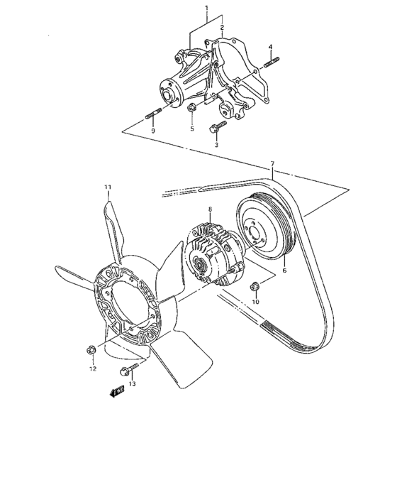 Water pump and cooling fan