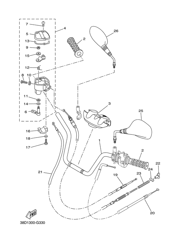 Steering handle & cable