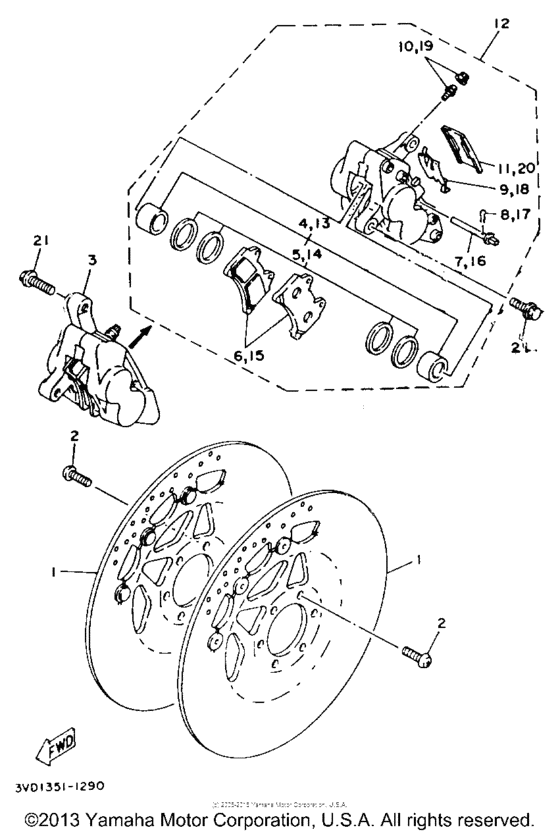 Front brake caliper