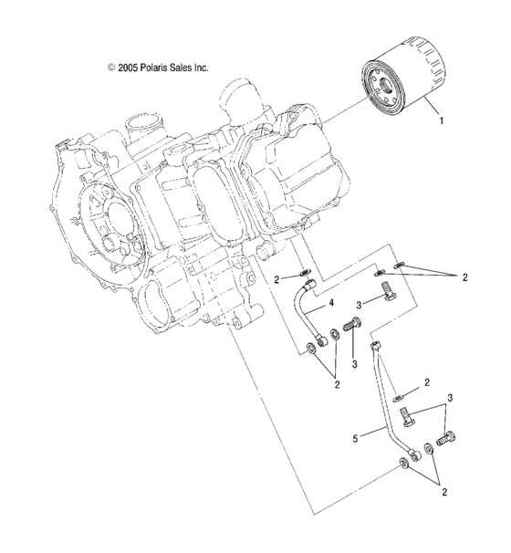 Engine, oil system and oil filter