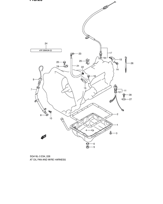 At oil pan and wire harness