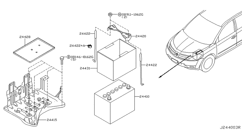 Battery & battery mounting
