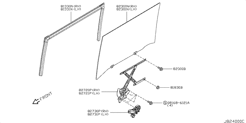 Slide door window
