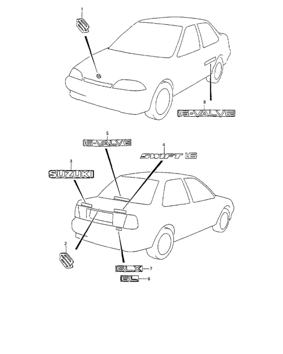 Emblem and decal for - Suzuki KEI/SWIFT SF416 | Canada sales