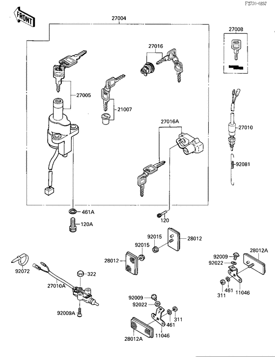 Ignition switch/locks/reflectors