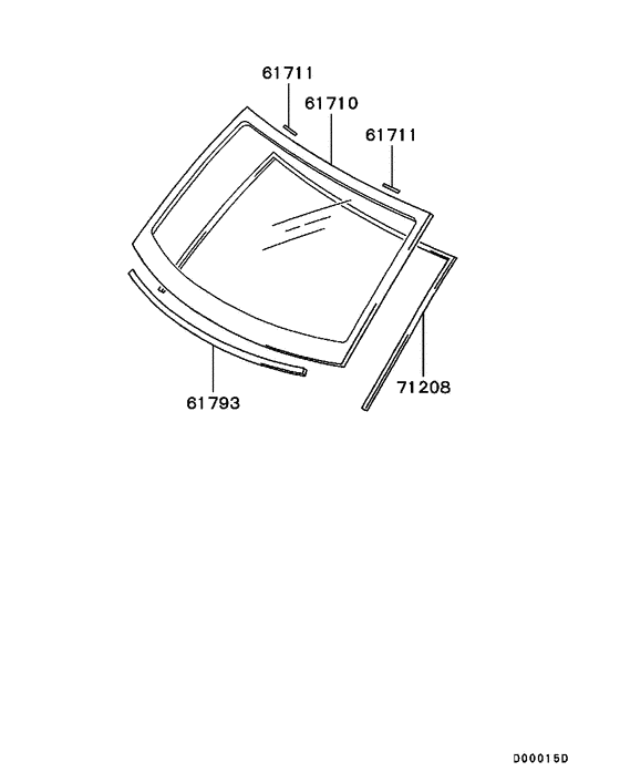 Windshield glass & moulding