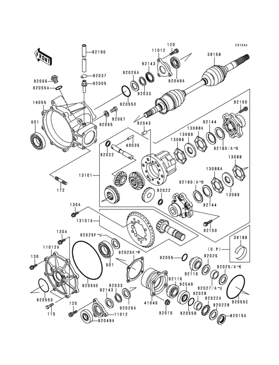 Drive shaft(1/2)(front)