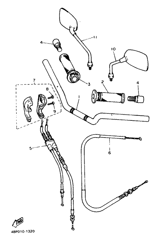 Steering handle & cable