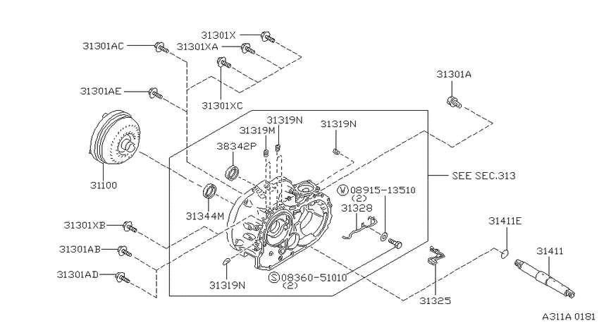 Torque converter,housing & case