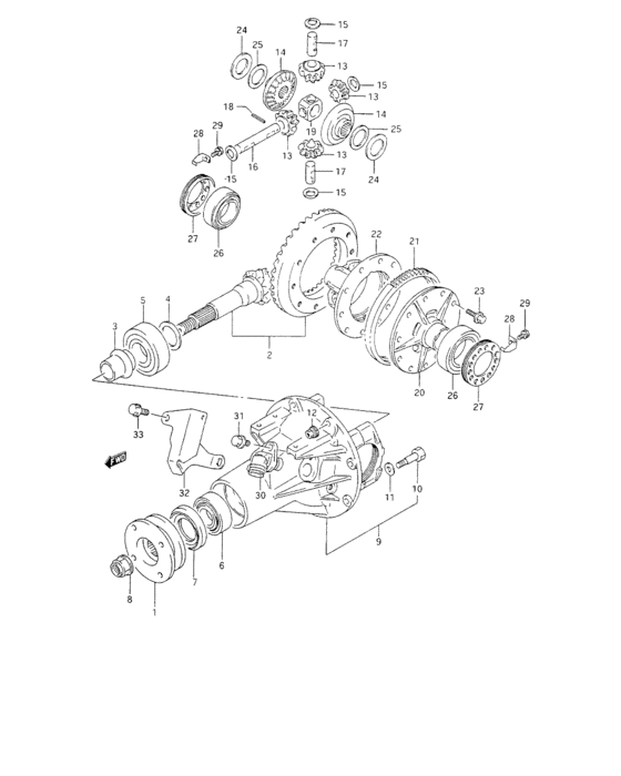 Rear differential gear