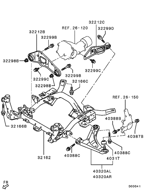 Front susp arm & member