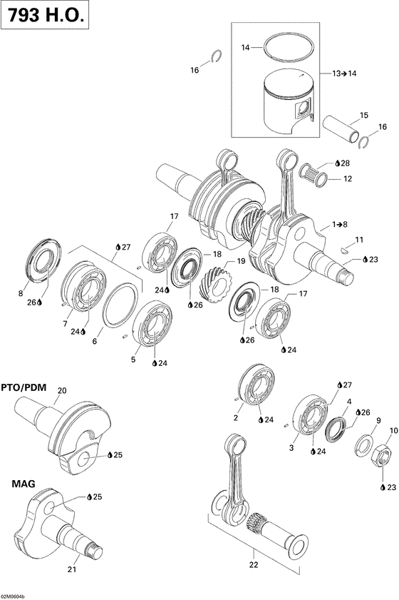 01- crankshaft and pistons 793ho