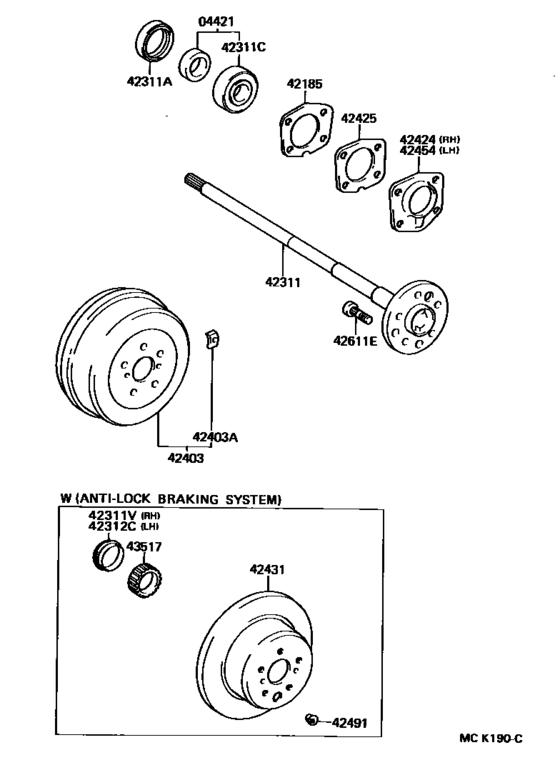 Rear Axle Shaft & Hub