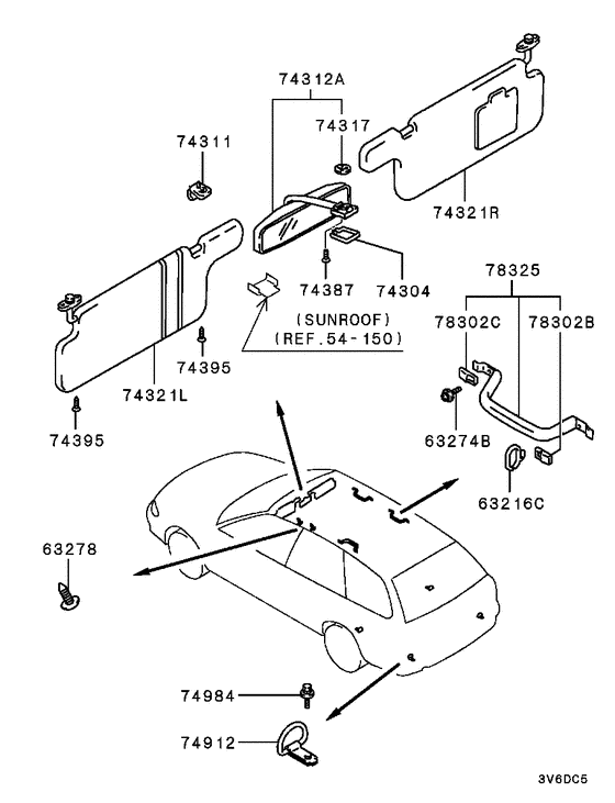 Mirror,grips & sunvisor