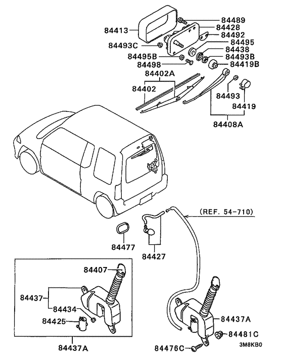 Rear window wiper & washer
