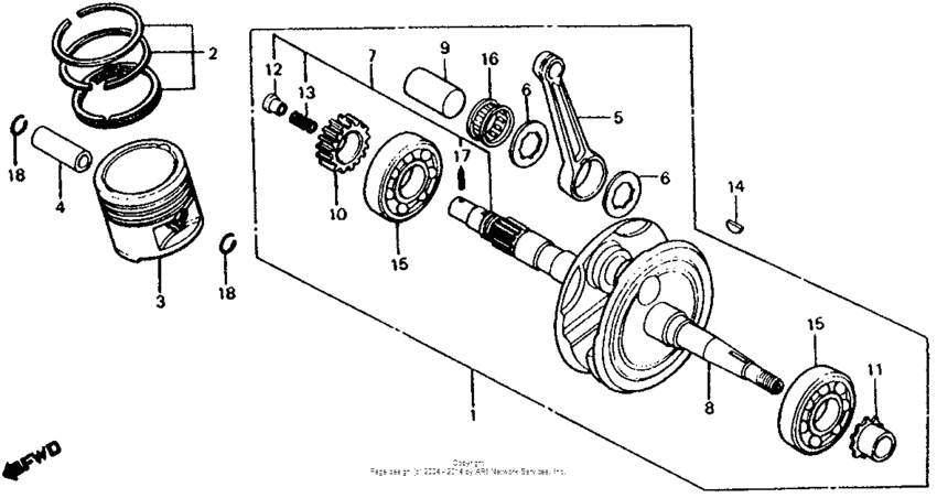 Crankshaft + piston