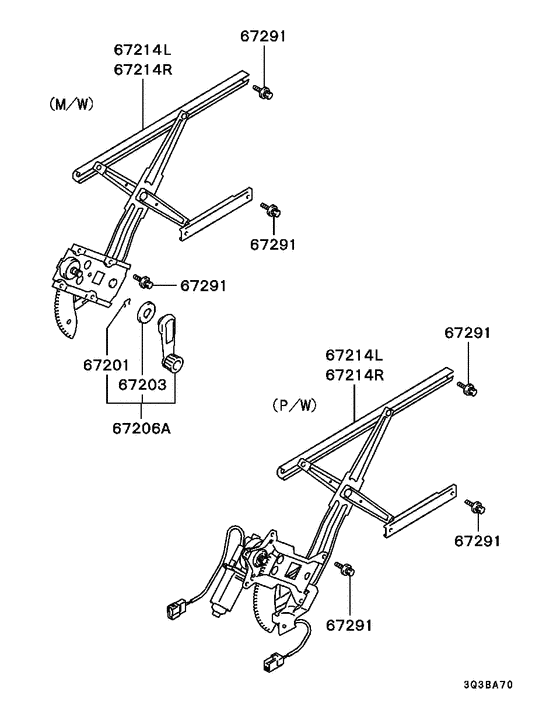 Front door window regulator