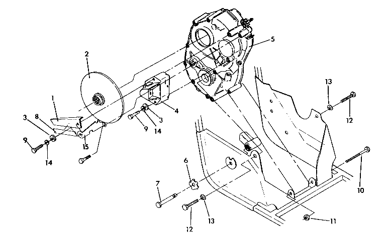 Rh gearcase/brakemounting