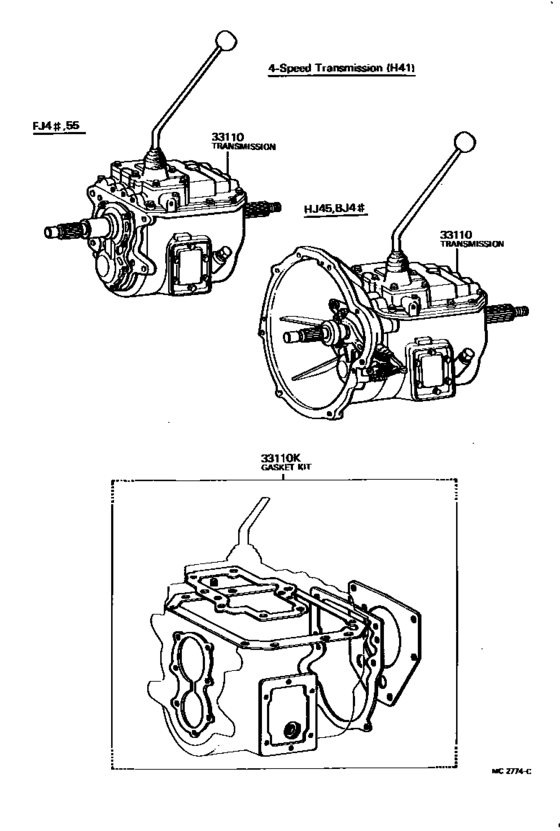 Transaxle Or Transmission Assy & Gasket Kit (Mtm) for 1975 - 1980