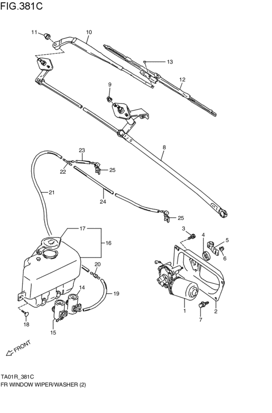 front wind windshield wiper / washer