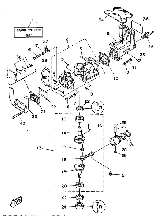 Cylinder. crankcase