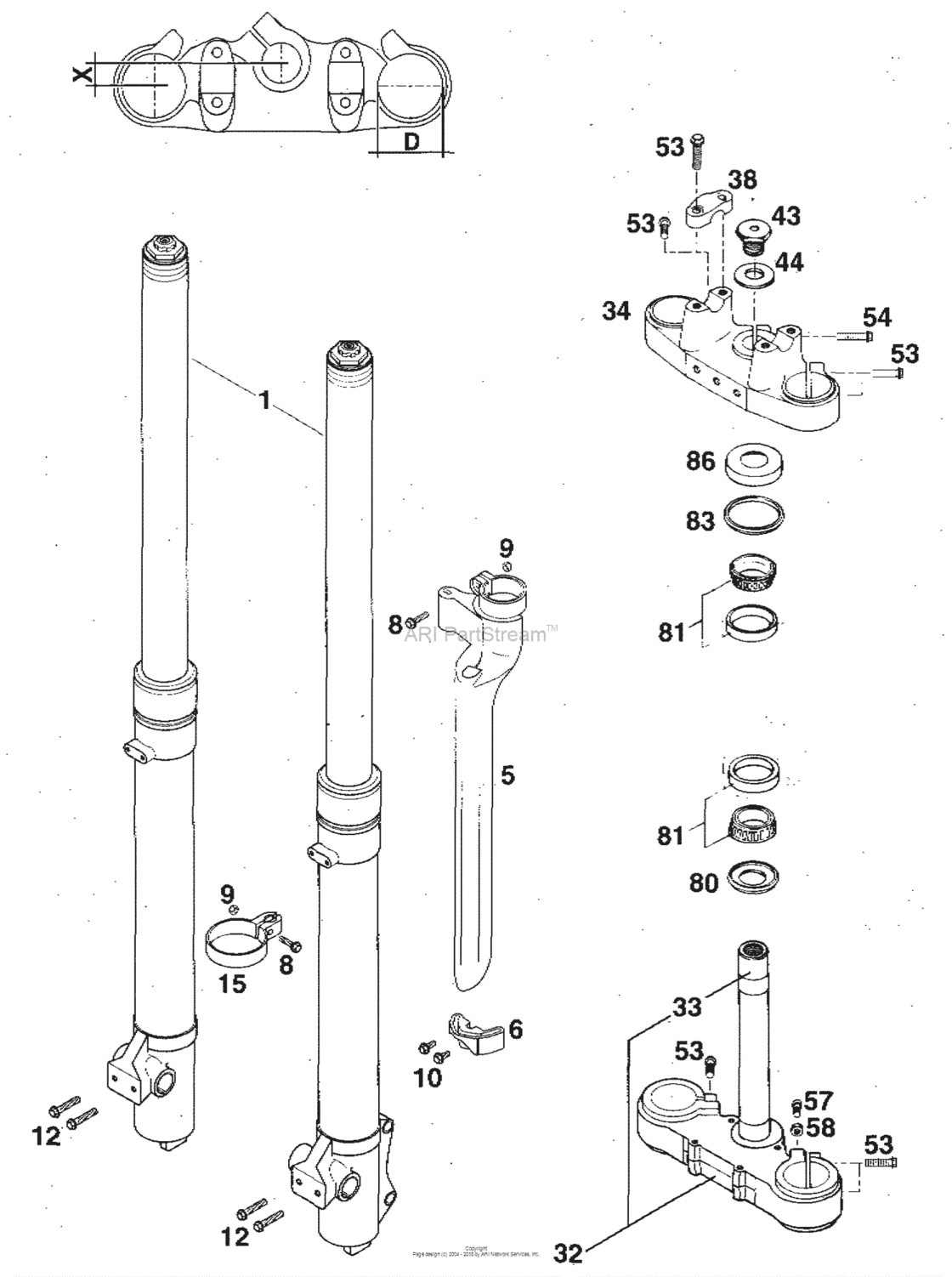 Front Fork Marrzocchi 45