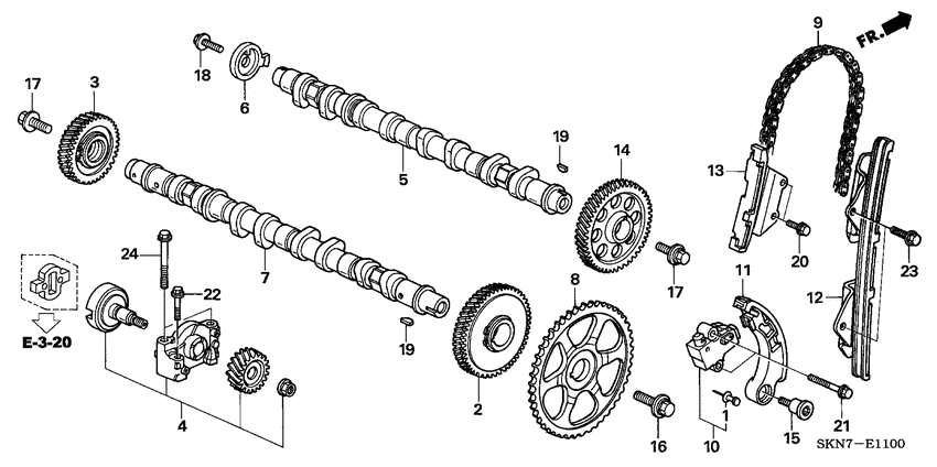 Camshaft/cam chain
