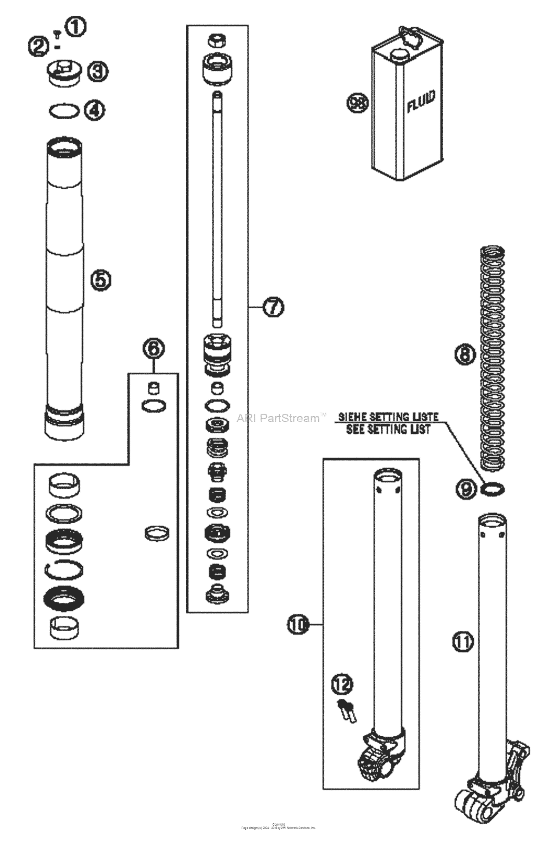 Front Fork, Disassembled