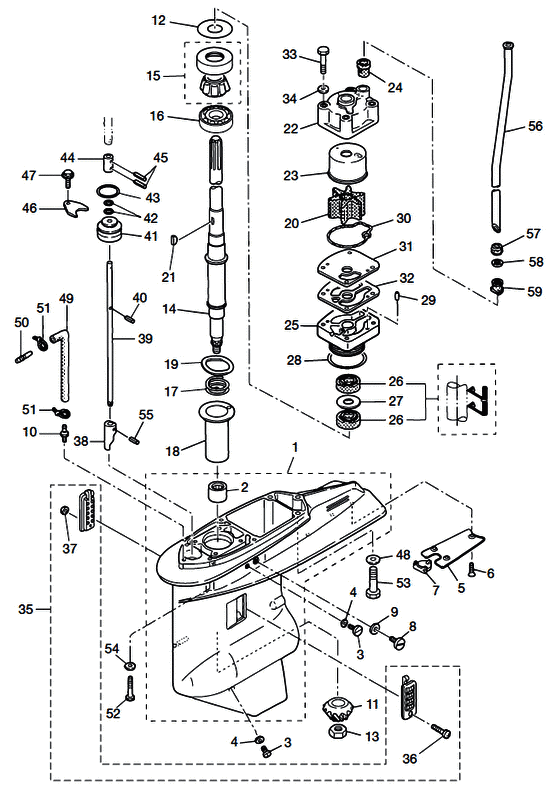 Gear case (drive shaft)