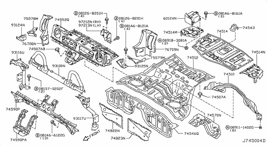 Floor panel (rear)