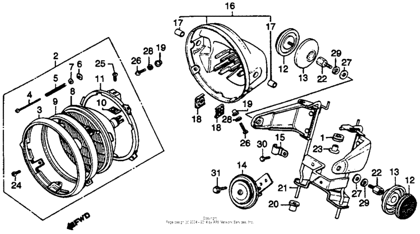 Cb750k headlight 79-80