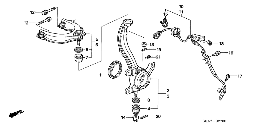 Front knuckle/upper arm