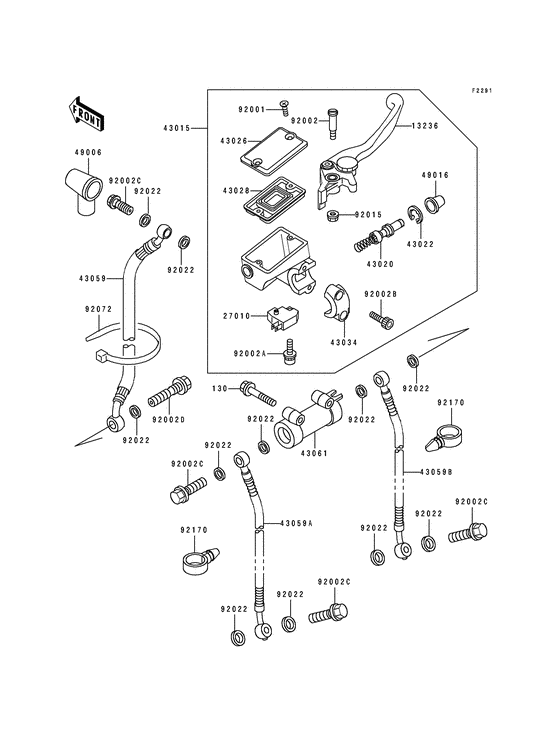 Front master cylinder