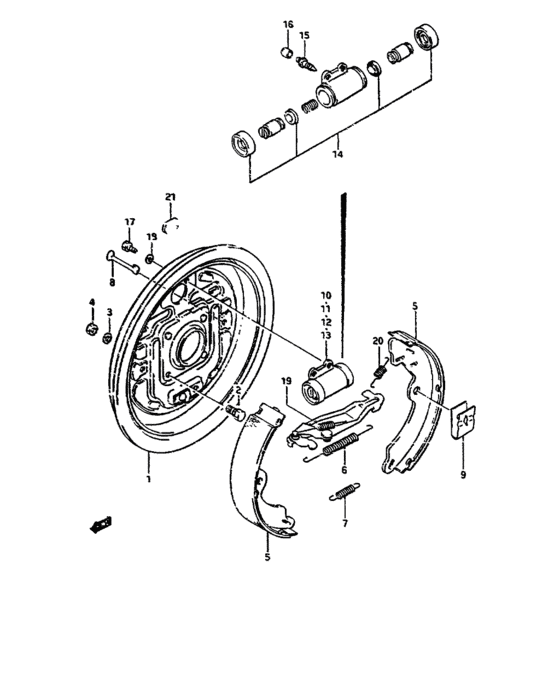 Rear wheel brake