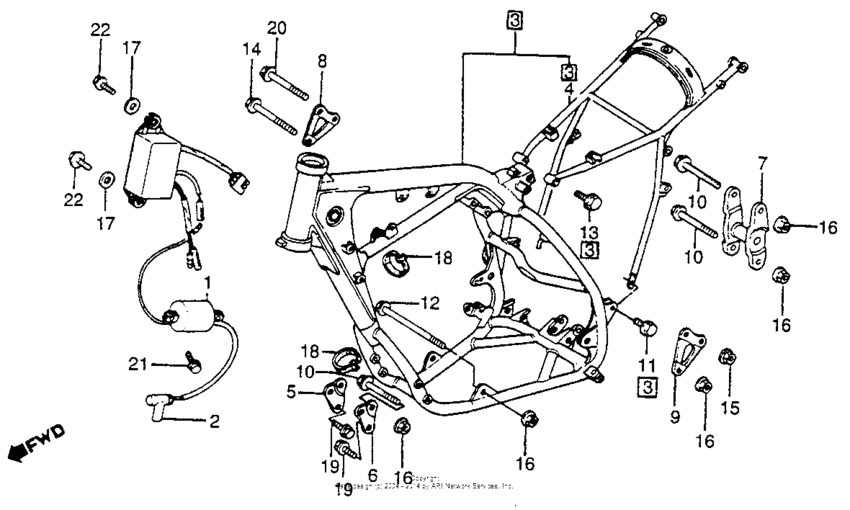 Frame + ignition coil 83