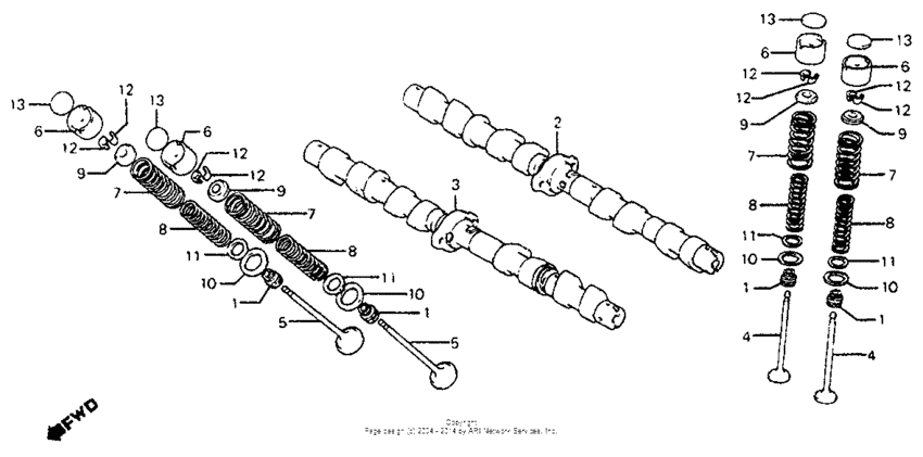 Camshaft + valve