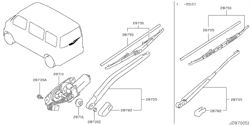 Rear window wiper