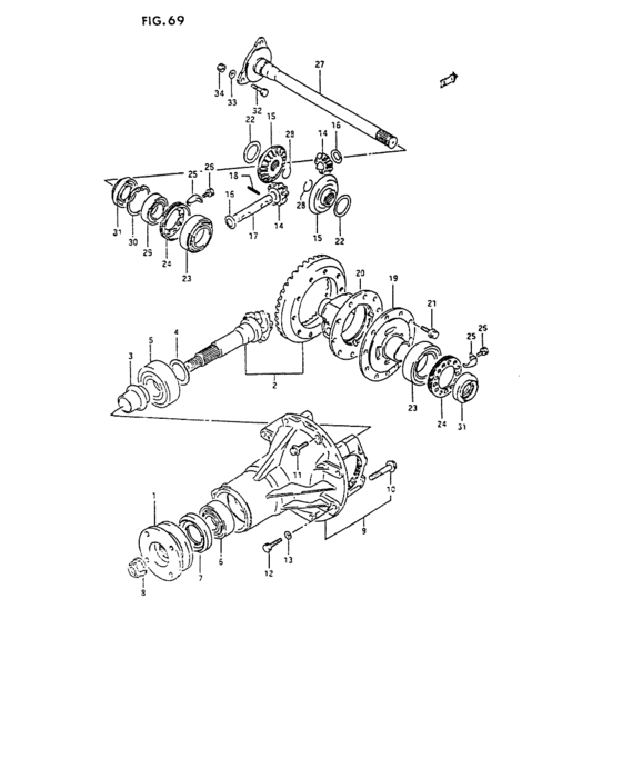 Front differential gear