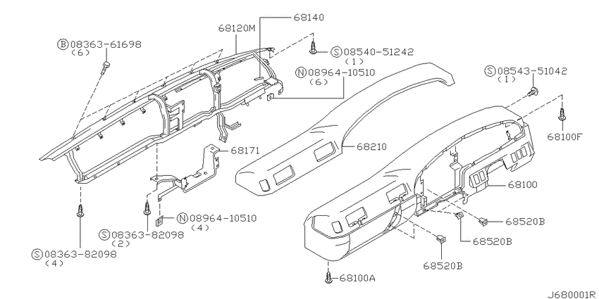 Instrument panel, pad & cluster lid