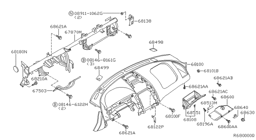 Instrument panel, pad & cluster lid