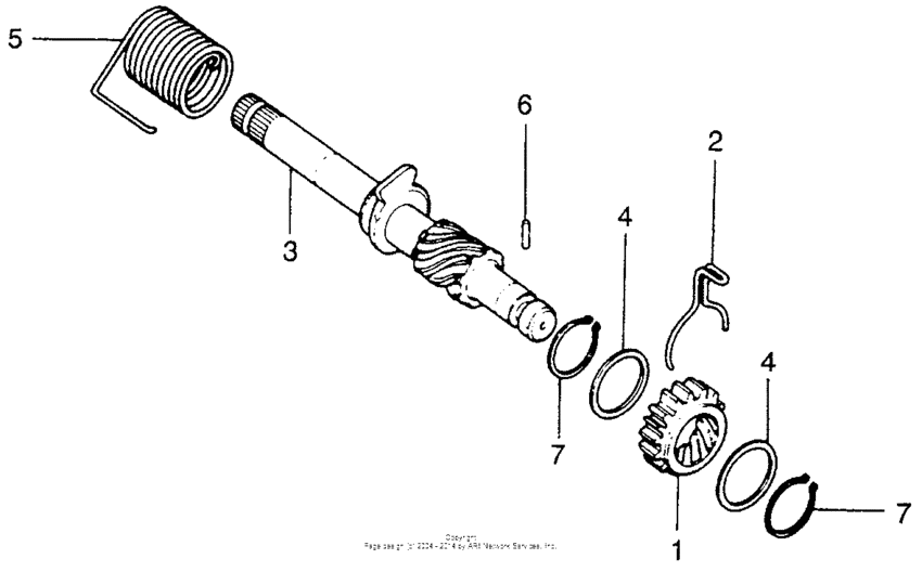 Kick starter spindle