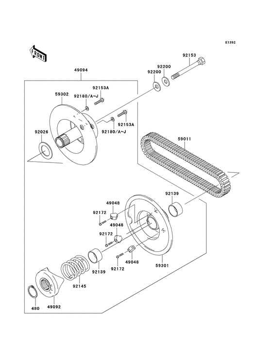 Driven converter/drive belt