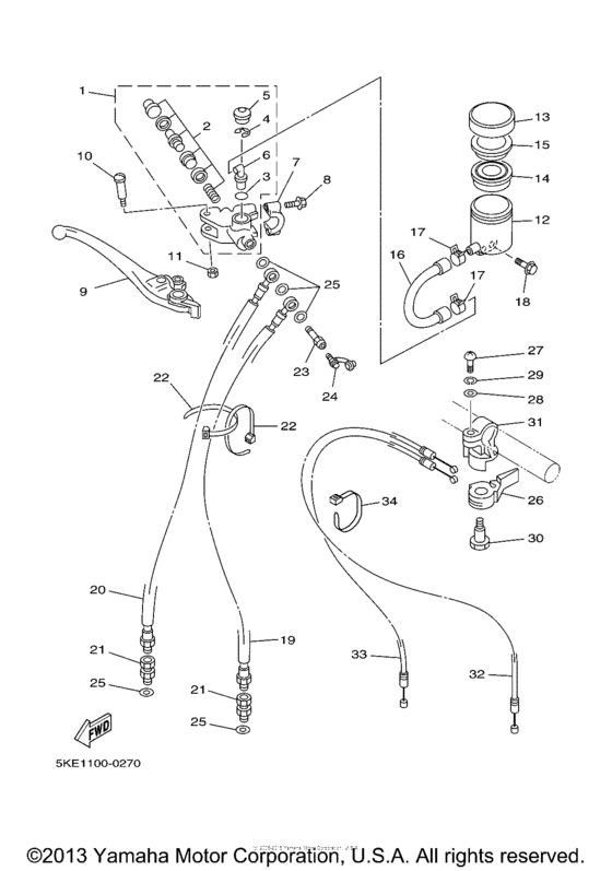 Front master cylinder for 2000 Yamaha TZ250 USA sales region