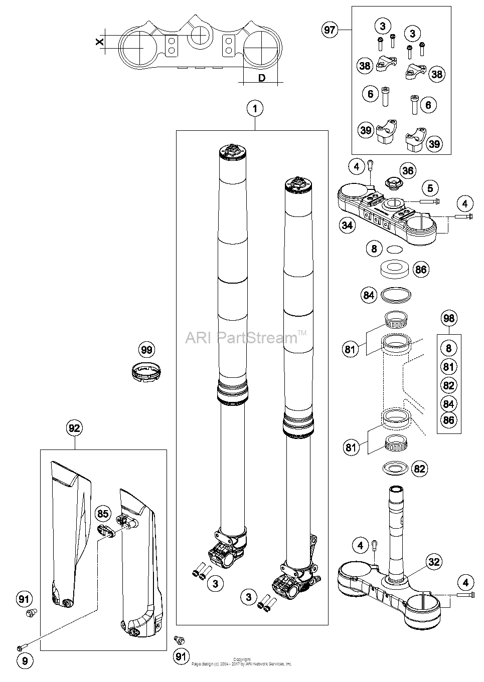 Front Fork, Triple Clamp