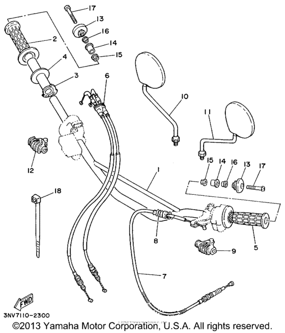 Steering handle & cable