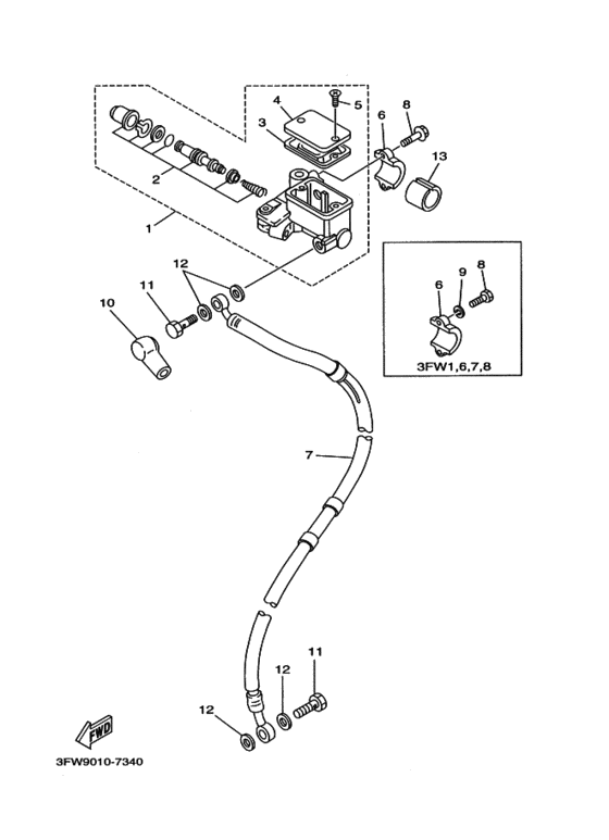 Front master cylinder