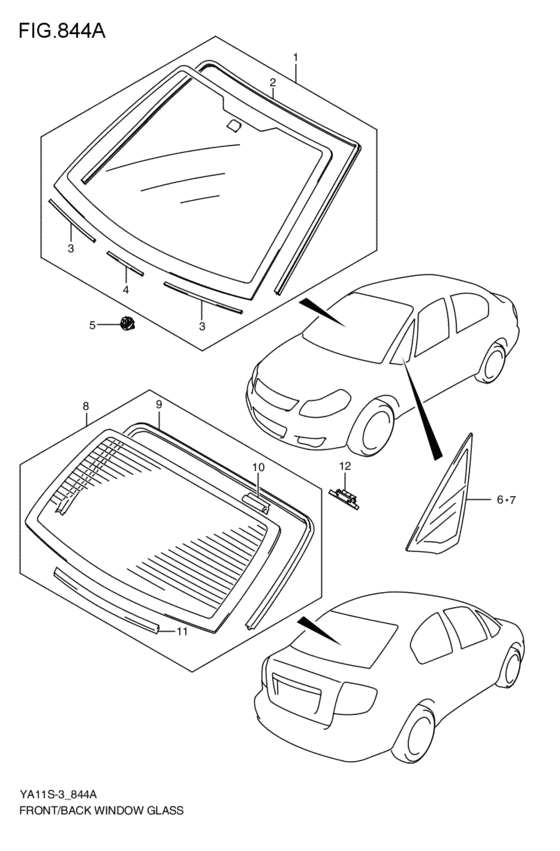 front back wind glass