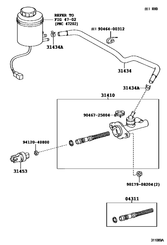 Clutch Master Cylinder for 2000 2002 Toyota COASTER BB50 General
