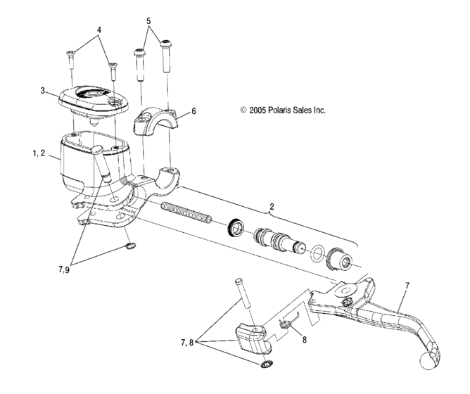 Brakes, front brake lever and master cylinder