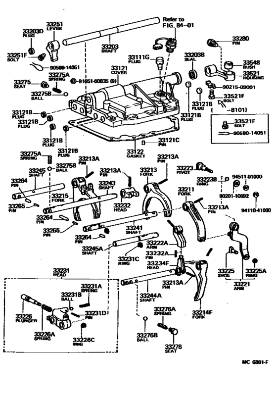 Gear Shift Fork & Lever Shaft (Mtm)